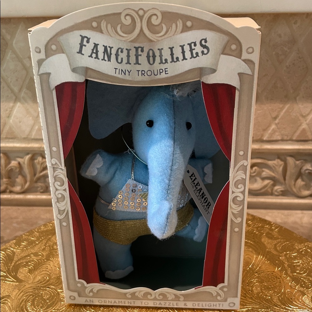 NWT Tiny Troupe Fanci Follies Eleanor the Elephant 8” Ornament 2018